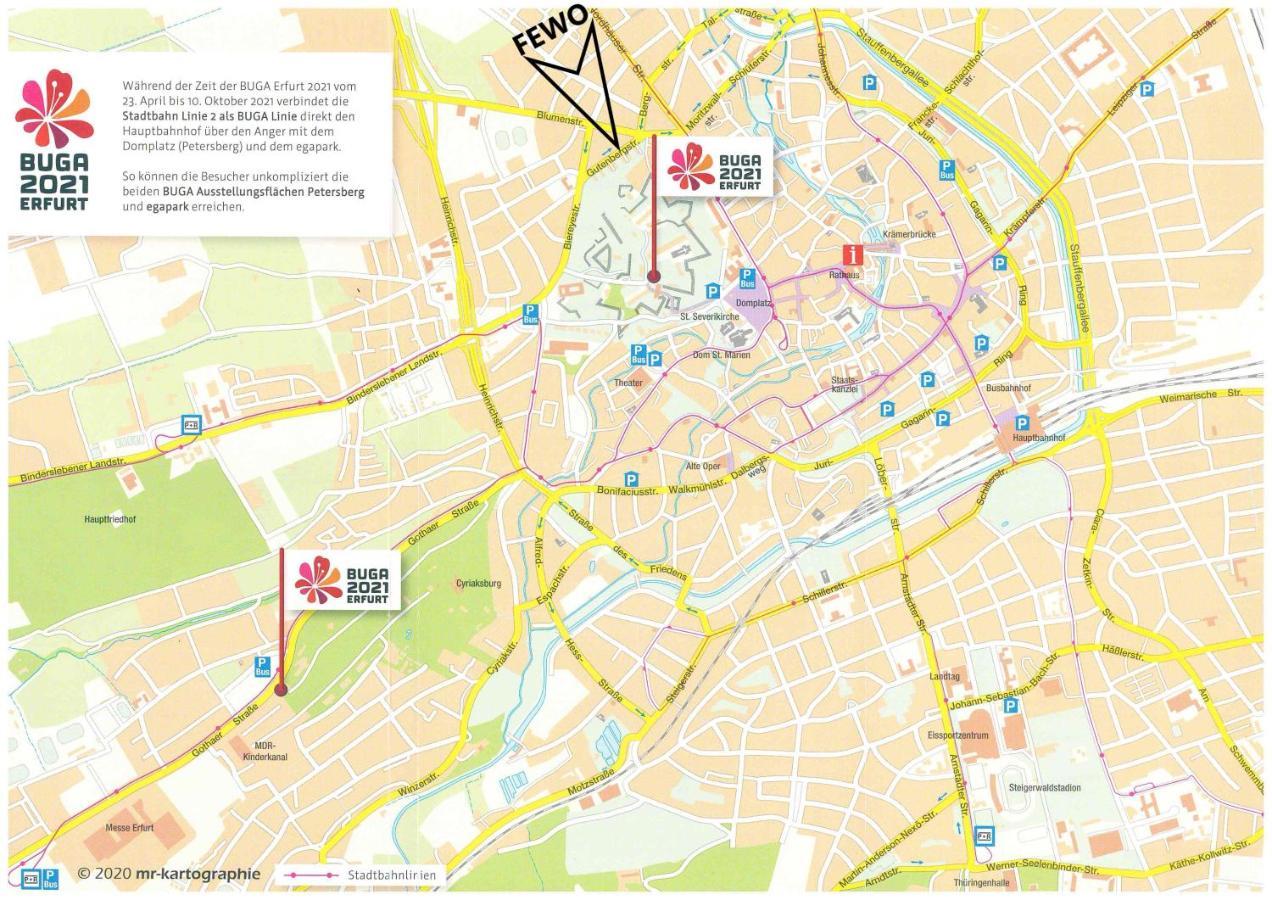 3 Raum-wohnung Mit Blick Auf Zitadelle Petersberg - Direkt Am Buga-gelände 2021 Apartment